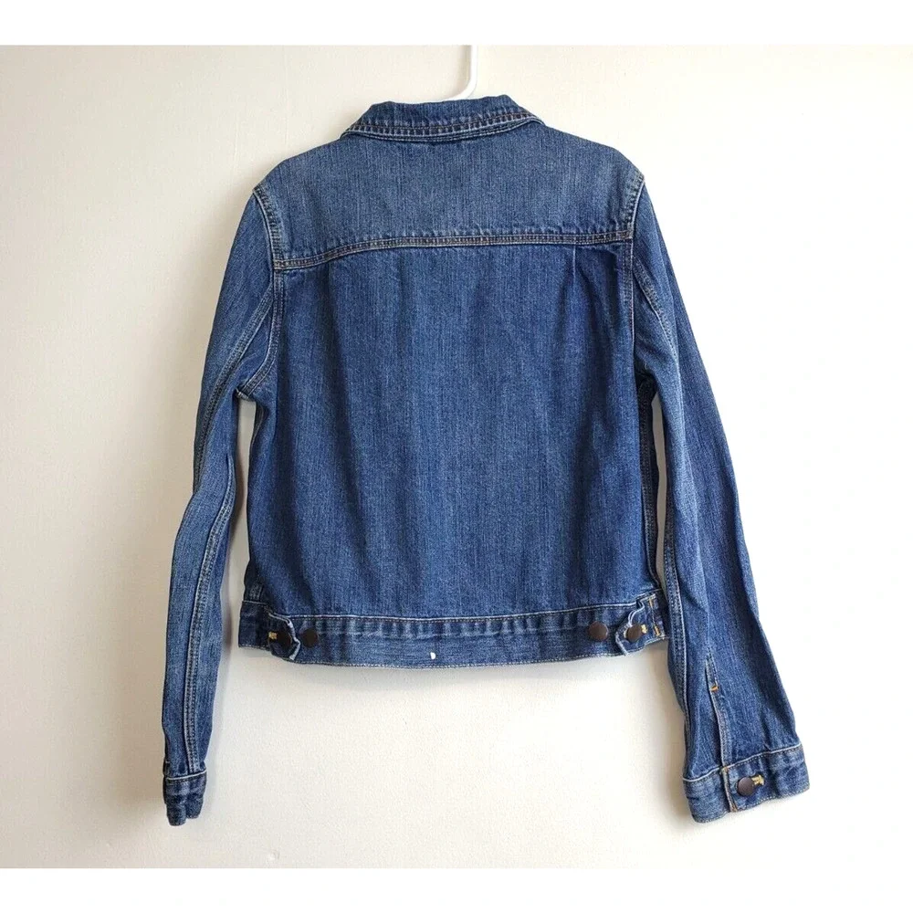 J‎ Crew Crewcuts Denim Jean Jacket Dark Blue Girls 10 Kids 100% Cotton